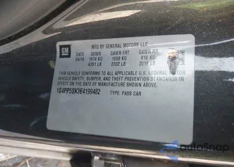 2014 Buick Verano from USA, damaged, VIN 1G4PP5SK3E4199482